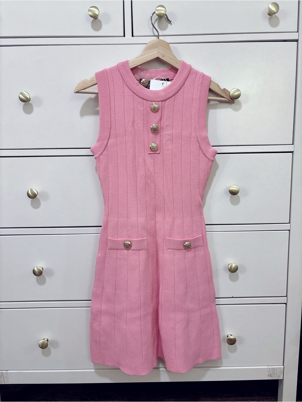 endless rose Shank Button Knit Mini Dress size XS in Pink